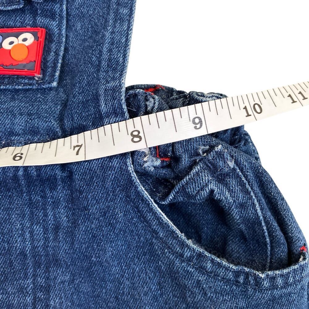 Sesame Street Baby Sz 18 mo Vintage 90s Denim Bib Style Shortalls Overalls - Picture 14 of 16